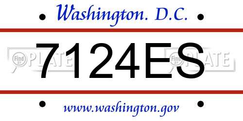7124ES District Of Columbia License Plate