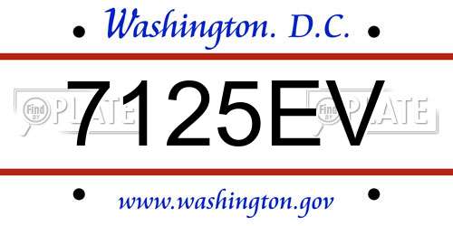 7125EV District Of Columbia License Plate