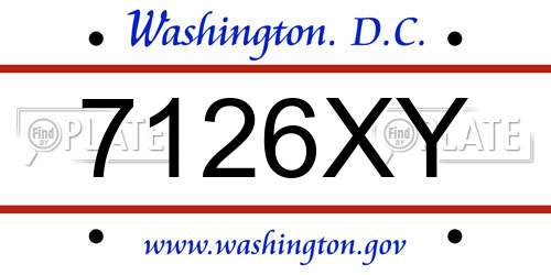 7126XY District Of Columbia License Plate