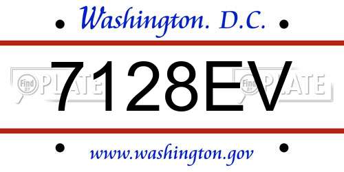 7128EV District Of Columbia License Plate
