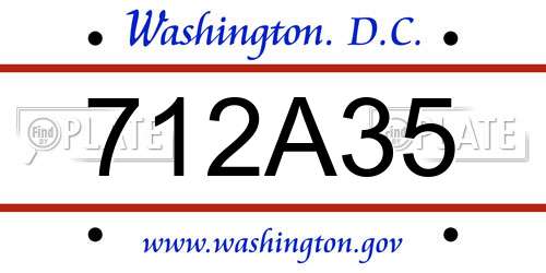 712A35 District Of Columbia License Plate