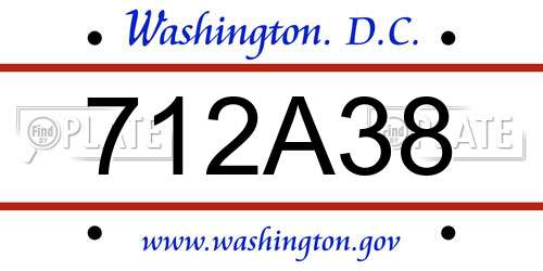 712A38 District Of Columbia License Plate