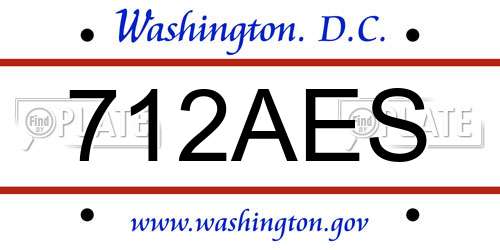 712AES District Of Columbia License Plate