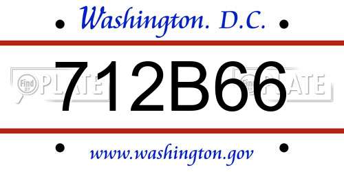 712B66 District Of Columbia License Plate