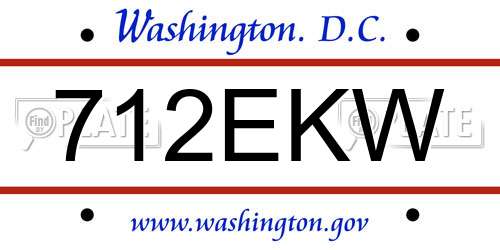712EKW District Of Columbia License Plate