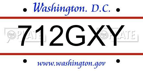 712GXY District Of Columbia License Plate