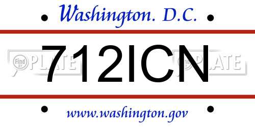712ICN District Of Columbia License Plate