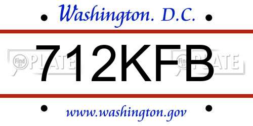 712KFB District Of Columbia License Plate