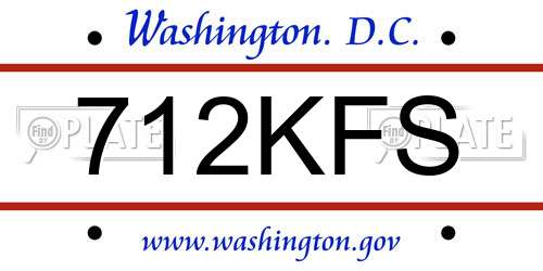 712KFS District Of Columbia License Plate