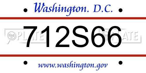 712S66 District Of Columbia License Plate