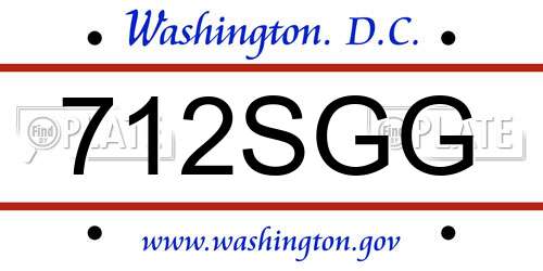 712SGG District Of Columbia License Plate
