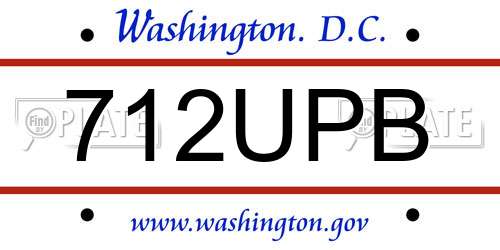 712UPB District Of Columbia License Plate