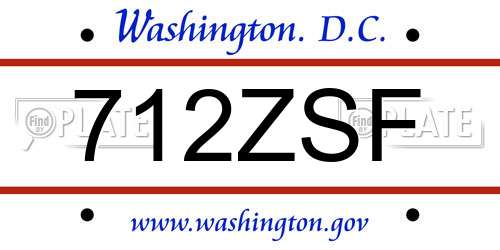 712ZSF District Of Columbia License Plate
