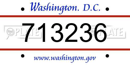 713236 District Of Columbia License Plate