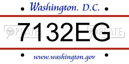 7132EG District Of Columbia License Plate