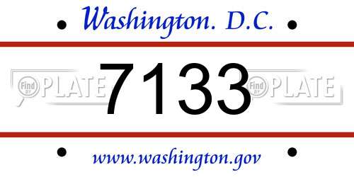 7133 District Of Columbia License Plate