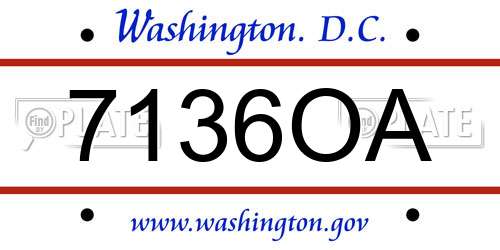 7136OA District Of Columbia License Plate