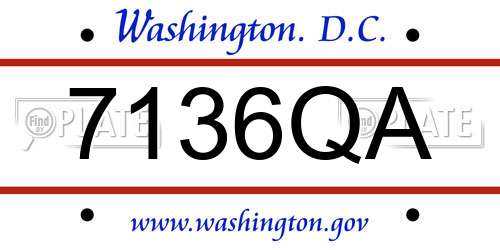 7136QA District Of Columbia License Plate