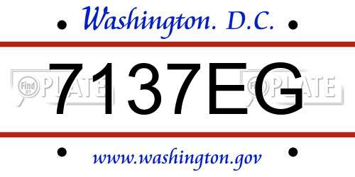 7137EG District Of Columbia License Plate