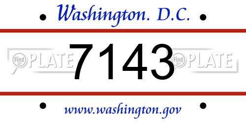 7143 District Of Columbia License Plate