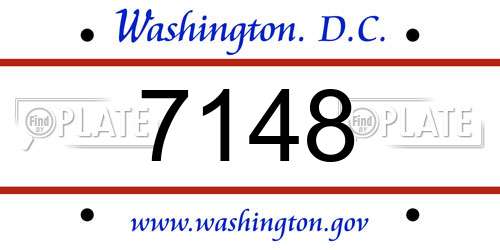 7148 District Of Columbia License Plate
