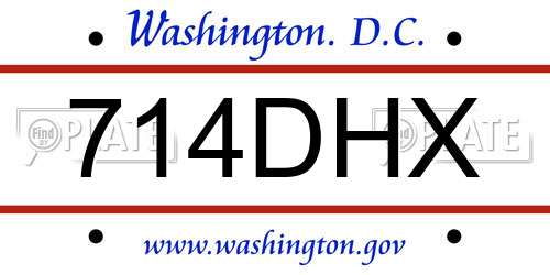 714DHX District Of Columbia License Plate