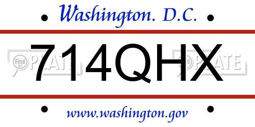 714QHX District Of Columbia License Plate