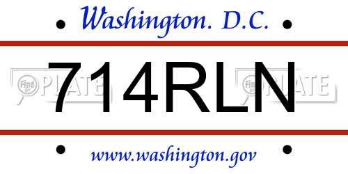 714RLN District Of Columbia License Plate