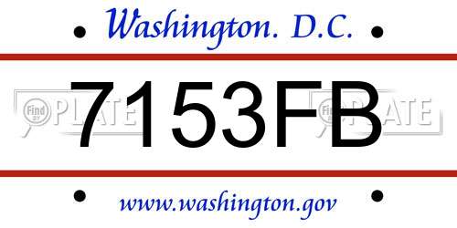 7153FB District Of Columbia License Plate