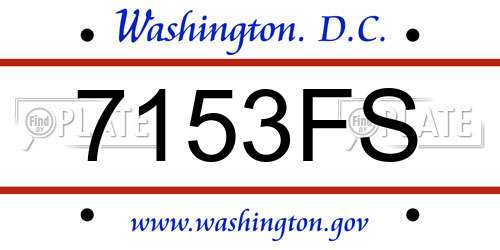 7153FS District Of Columbia License Plate