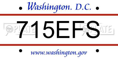 715EFS District Of Columbia License Plate