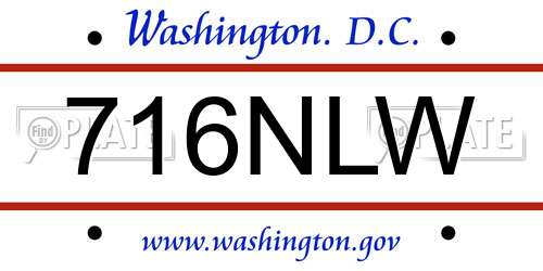 716NLW District Of Columbia License Plate