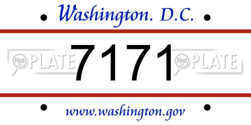 7171 District Of Columbia License Plate