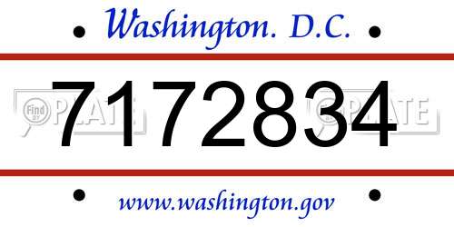 7172834 District Of Columbia License Plate