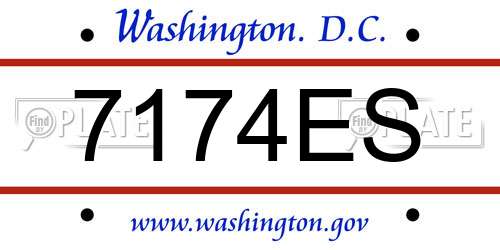7174ES District Of Columbia License Plate