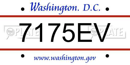 7175EV District Of Columbia License Plate