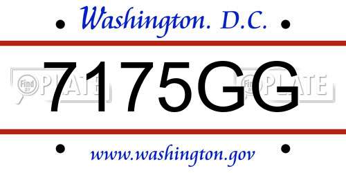 7175GG District Of Columbia License Plate