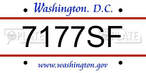 7177SF District Of Columbia License Plate