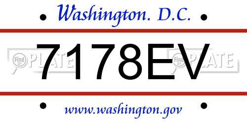 7178EV District Of Columbia License Plate