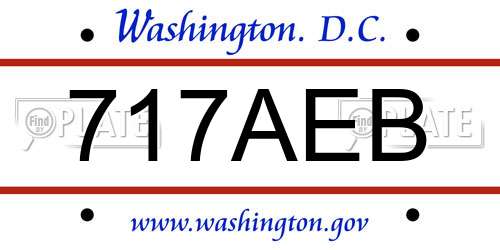 717AEB District Of Columbia License Plate