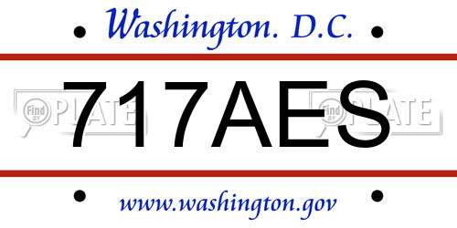 717AES District Of Columbia License Plate