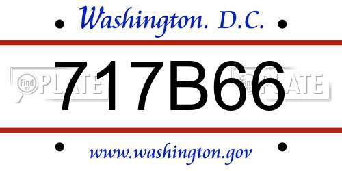 717B66 District Of Columbia License Plate