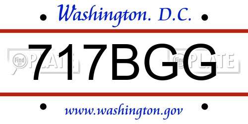 717BGG District Of Columbia License Plate