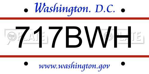 717BWH District Of Columbia License Plate