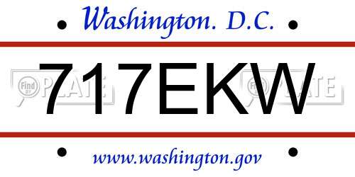 717EKW District Of Columbia License Plate