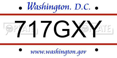 717GXY District Of Columbia License Plate