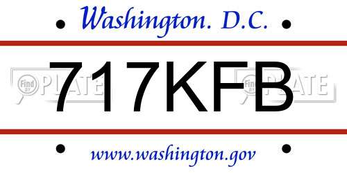 717KFB District Of Columbia License Plate