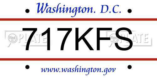 717KFS District Of Columbia License Plate