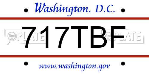 717TBF District Of Columbia License Plate