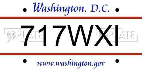 717WXI District Of Columbia License Plate